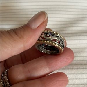 Sterling Silver and 9K Gold Ring size 5.5